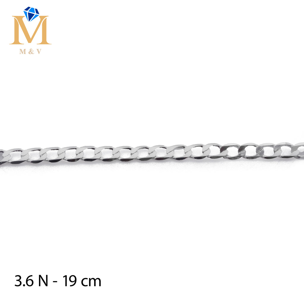 Pulseras Plateadas de 19 cm M1 Oro Laminado