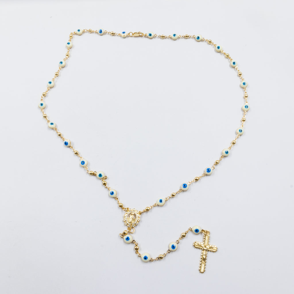 Rosario Dorado de Ojo Turco M1 Oro Laminado