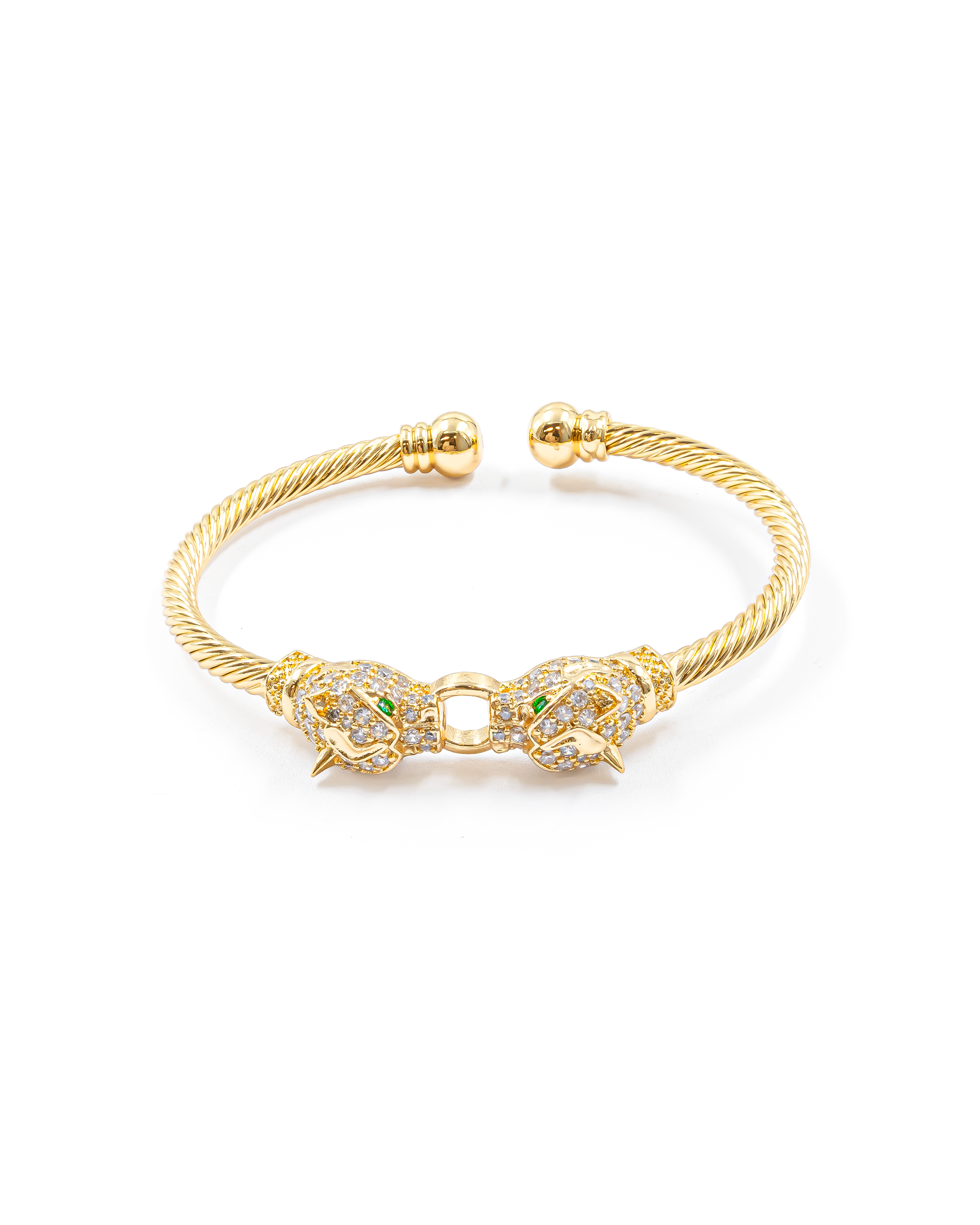 Brazalete Dorado con Piedras M9 Oro Laminado