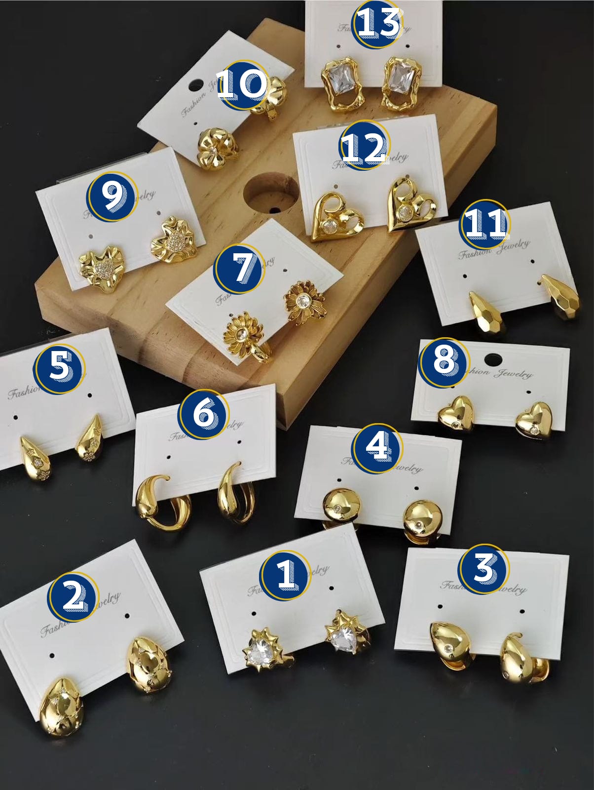 Aretes Dorado Elegante M7 Oro Laminado