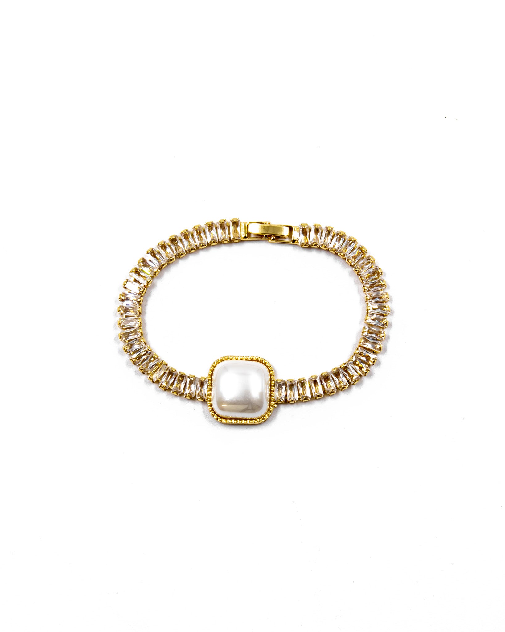 Pulsera dorada de piedras con piedra - M3 Oro Laminado