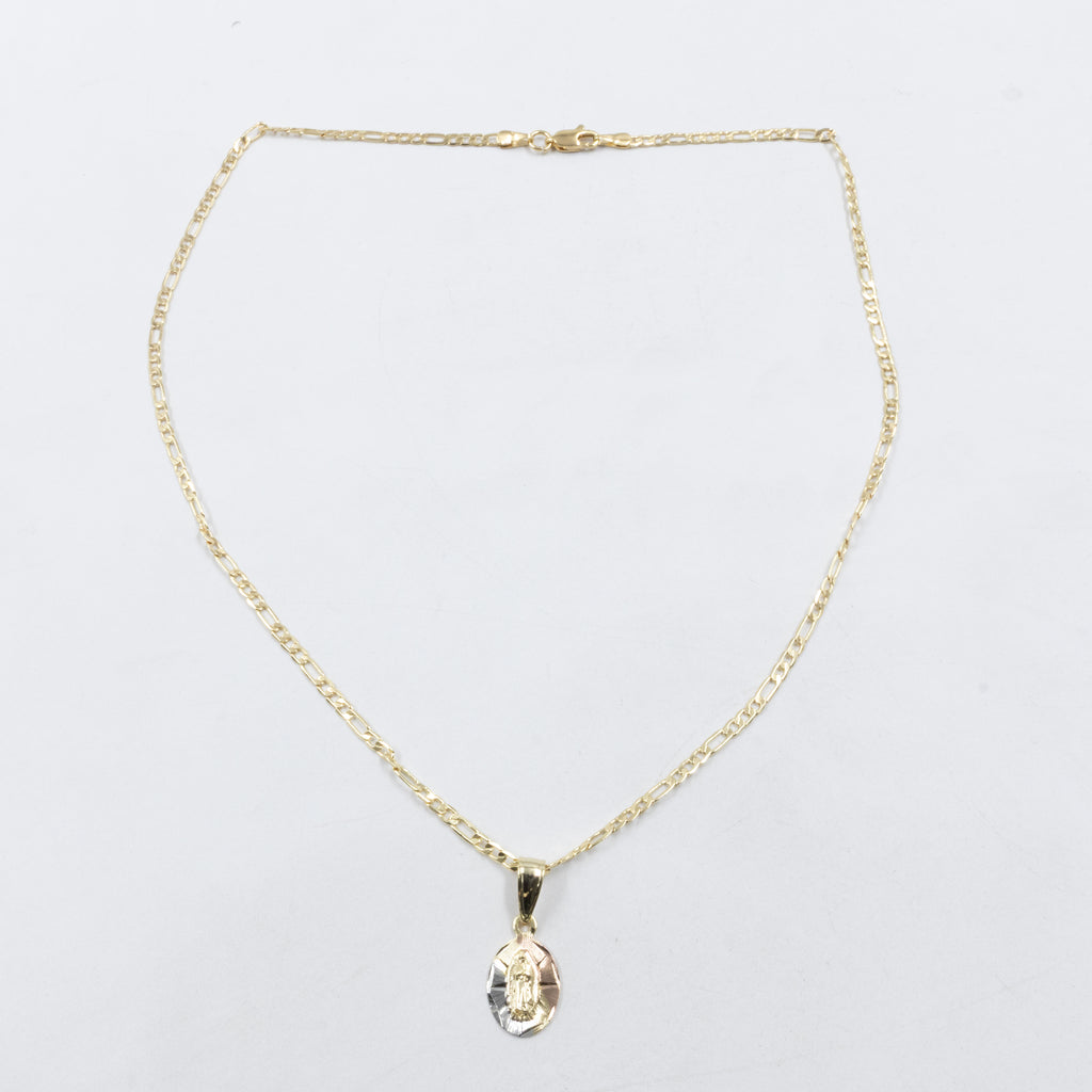 Collar con Dije Religioso Dorado M1 Oro Laminado