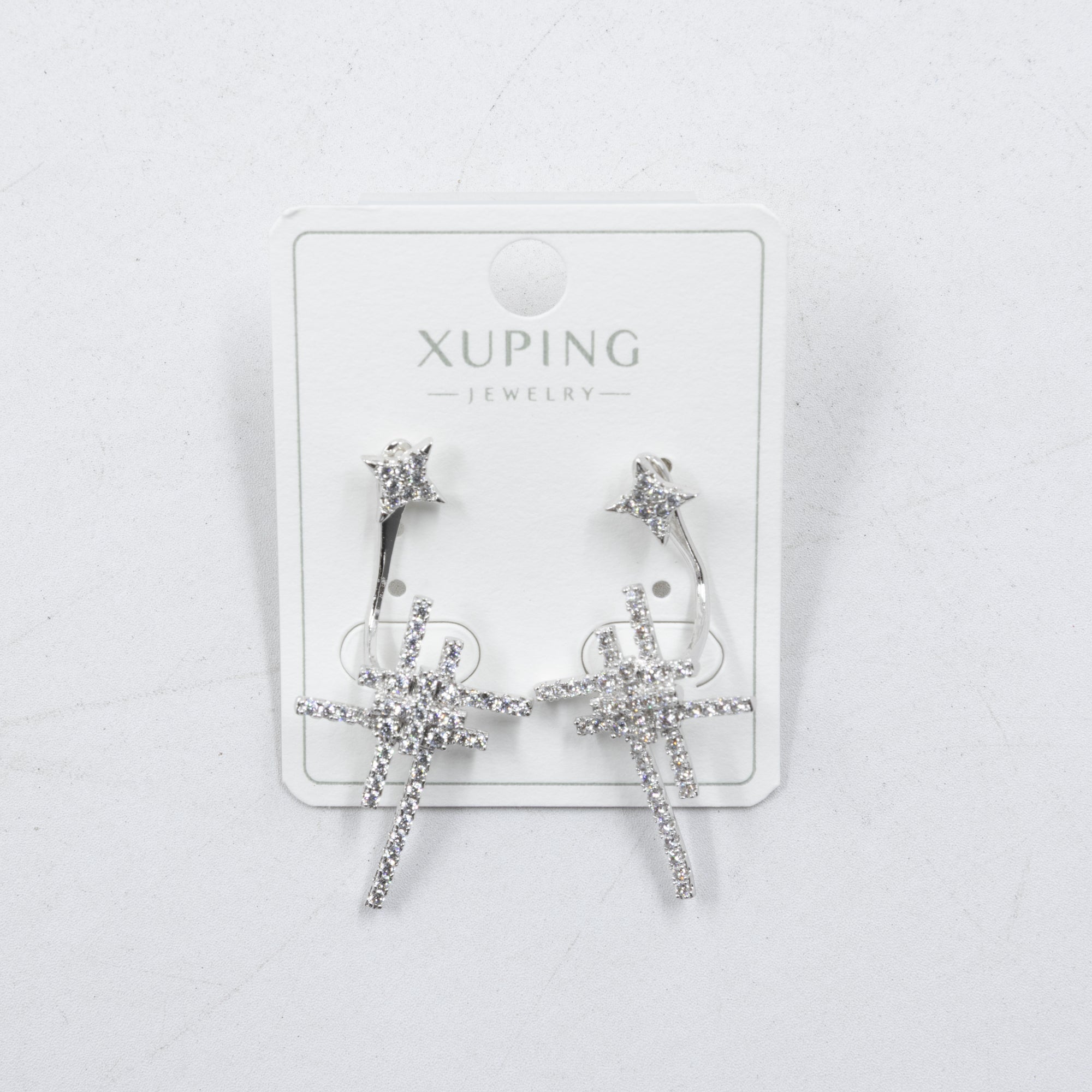 Aretes Plateados con Piedras Xuping M8 Oro Laminado