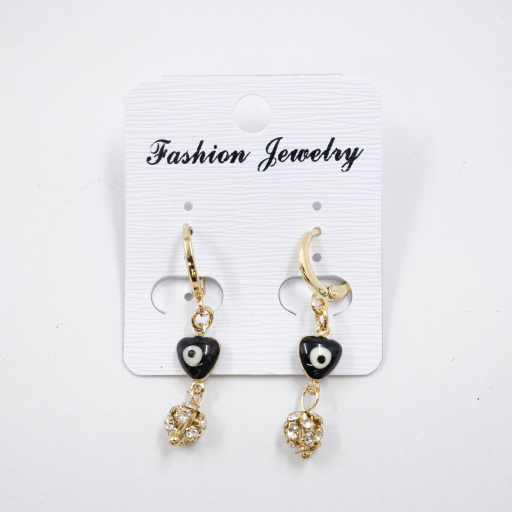 Arete Dorado de Ojo Turco con Piedras M6 Oro Laminado
