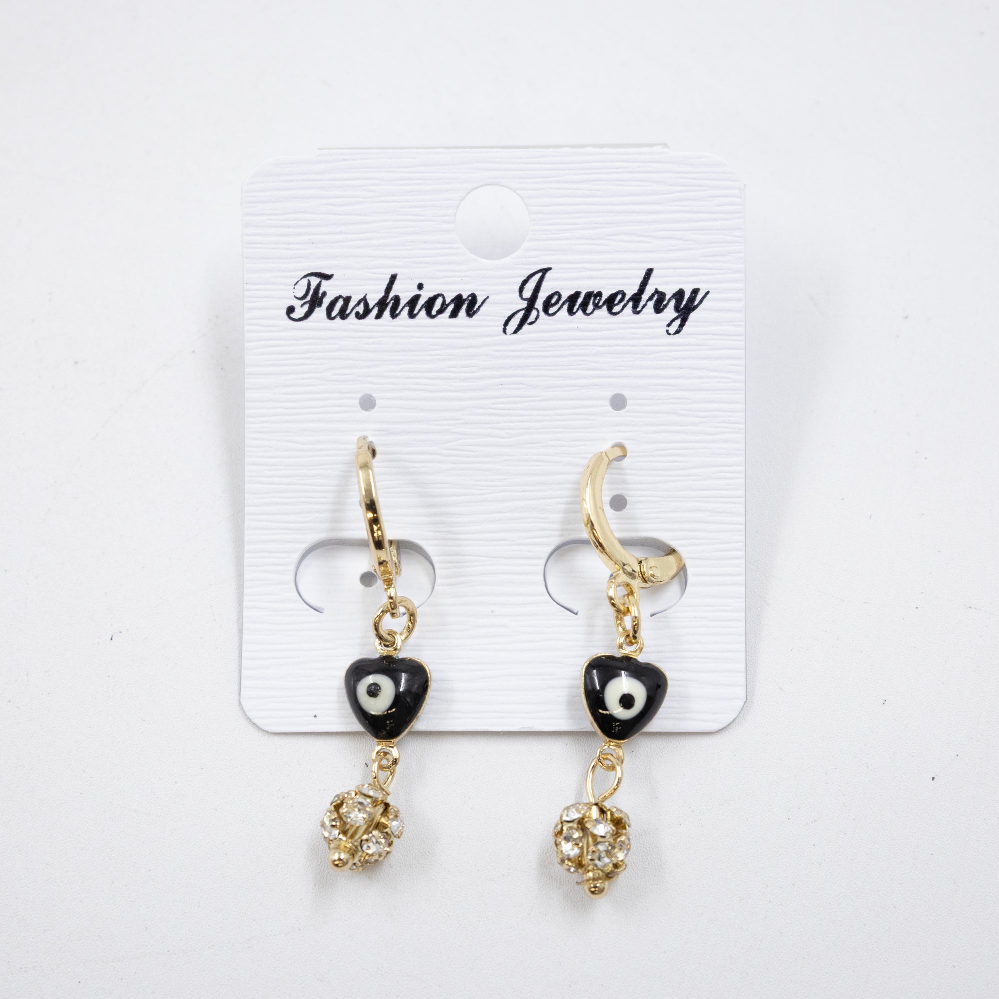 Arete Dorado de Ojo Turco con Piedras M6 Oro Laminado
