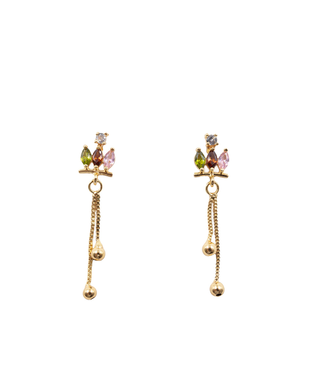 Aretes Dorados Largos M3 Oro Laminado
