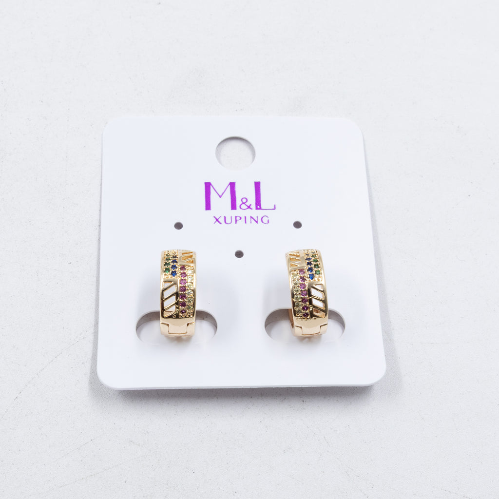 Aretes Xuping Dorados M6 Oro Laminado