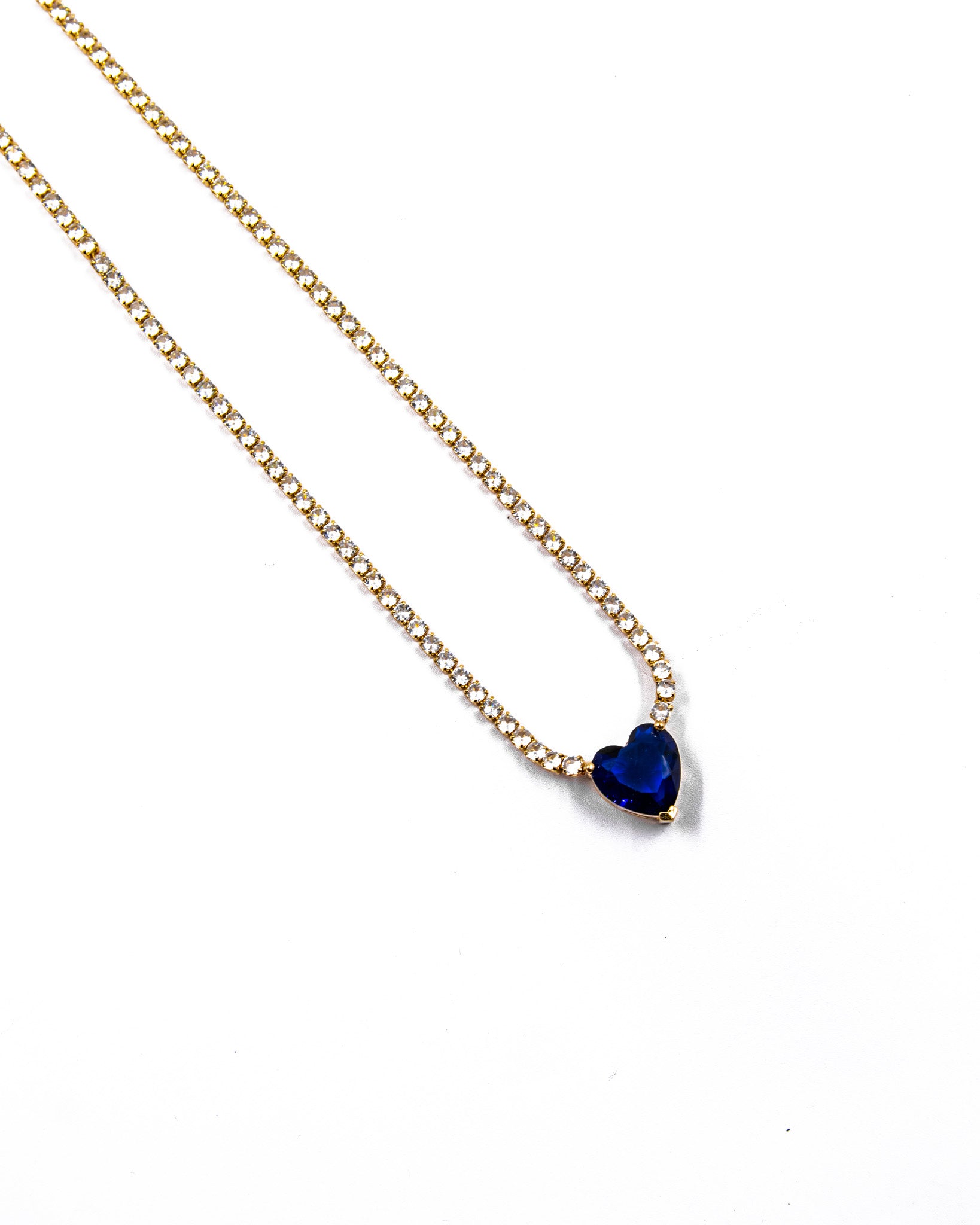 Collar con dije corazon de colores Oro Laminado