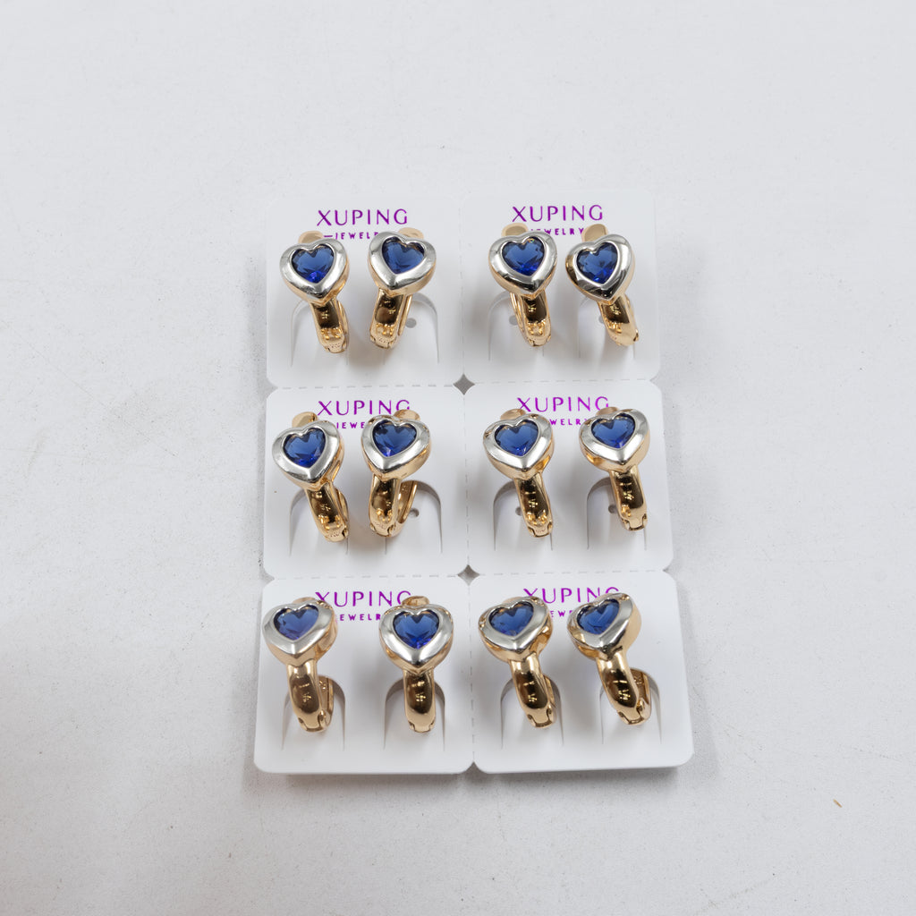 Paquete de 6 pares de Aretes Xuping Dorado M7 Oro Laminado
