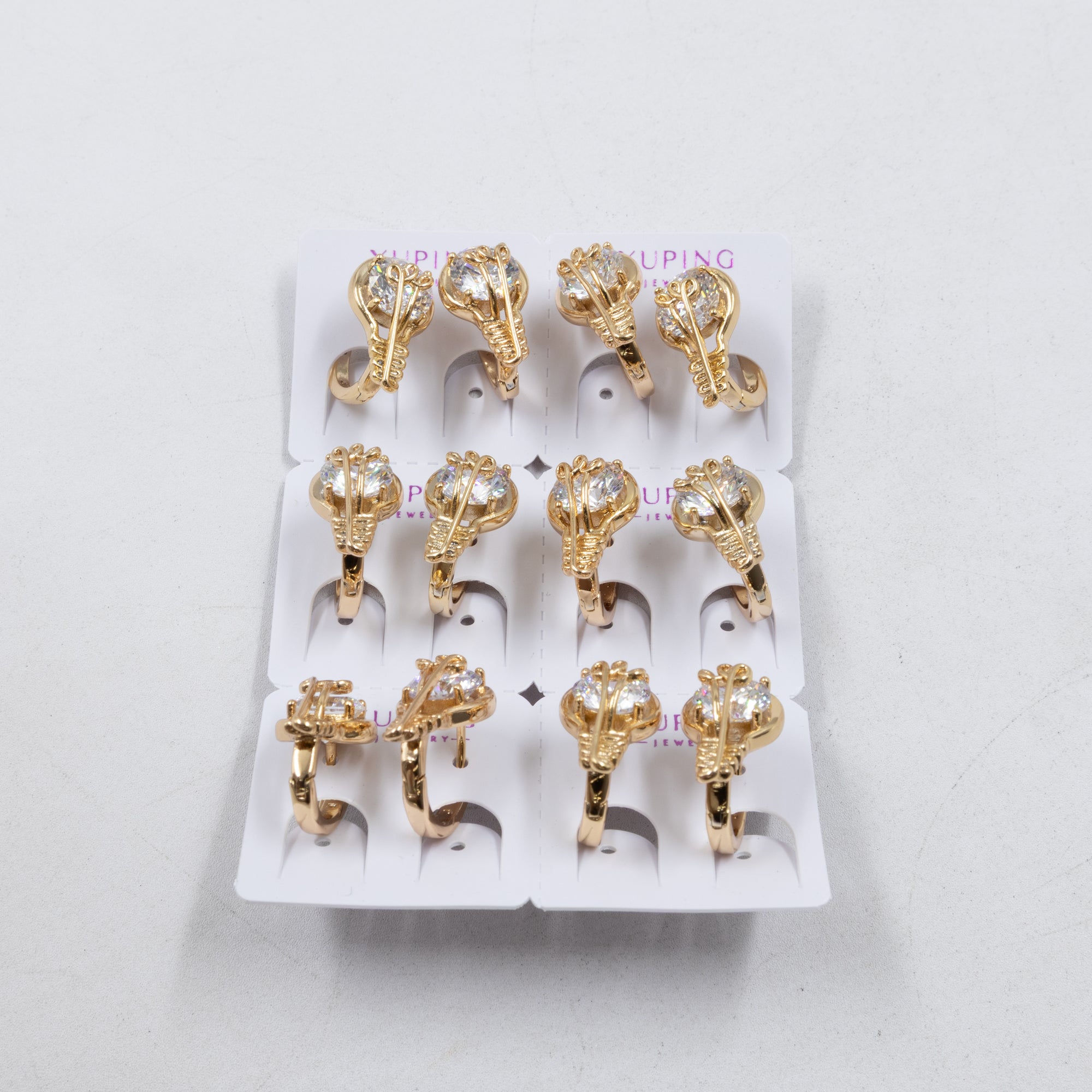 Paquete de 6 pares de Aretes Xuping Dorado M6 Oro Laminado