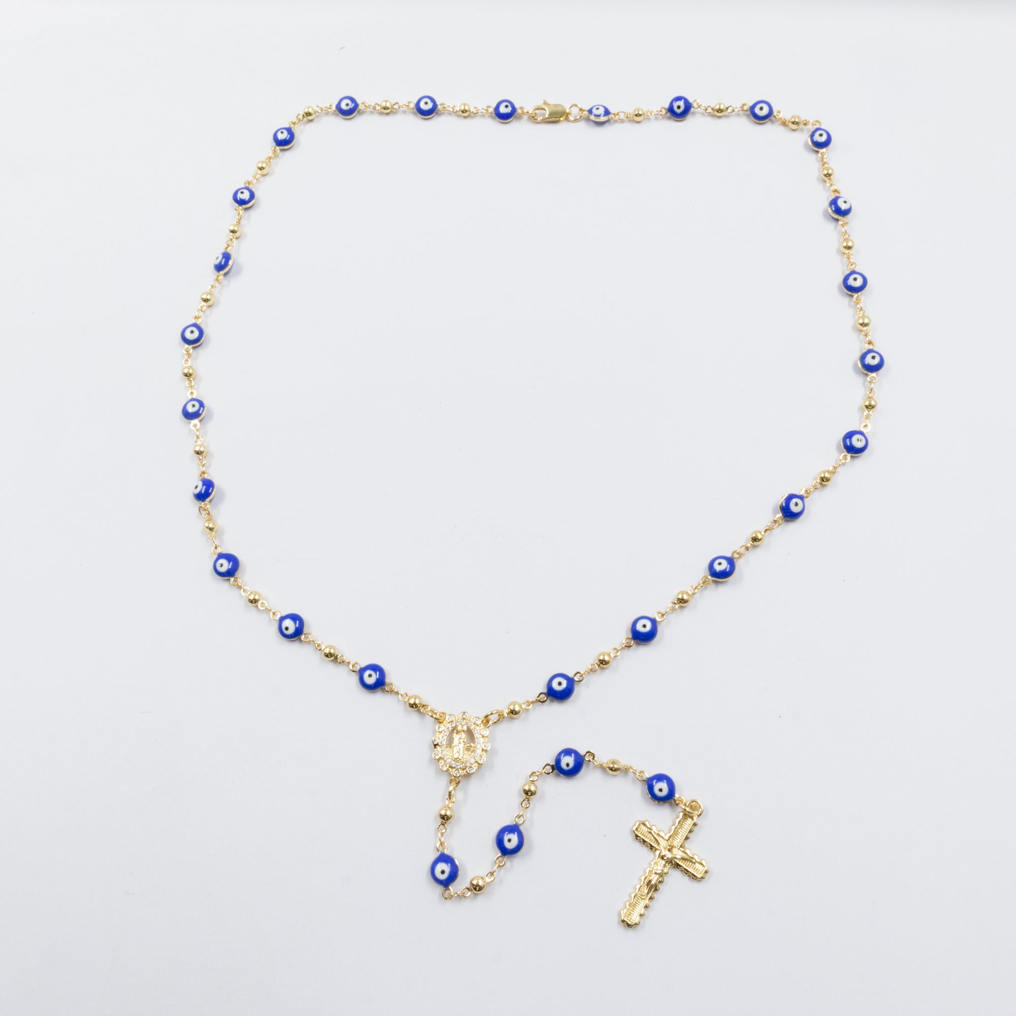 Rosario Dorado de Ojo Turco M2 Oro Laminado
