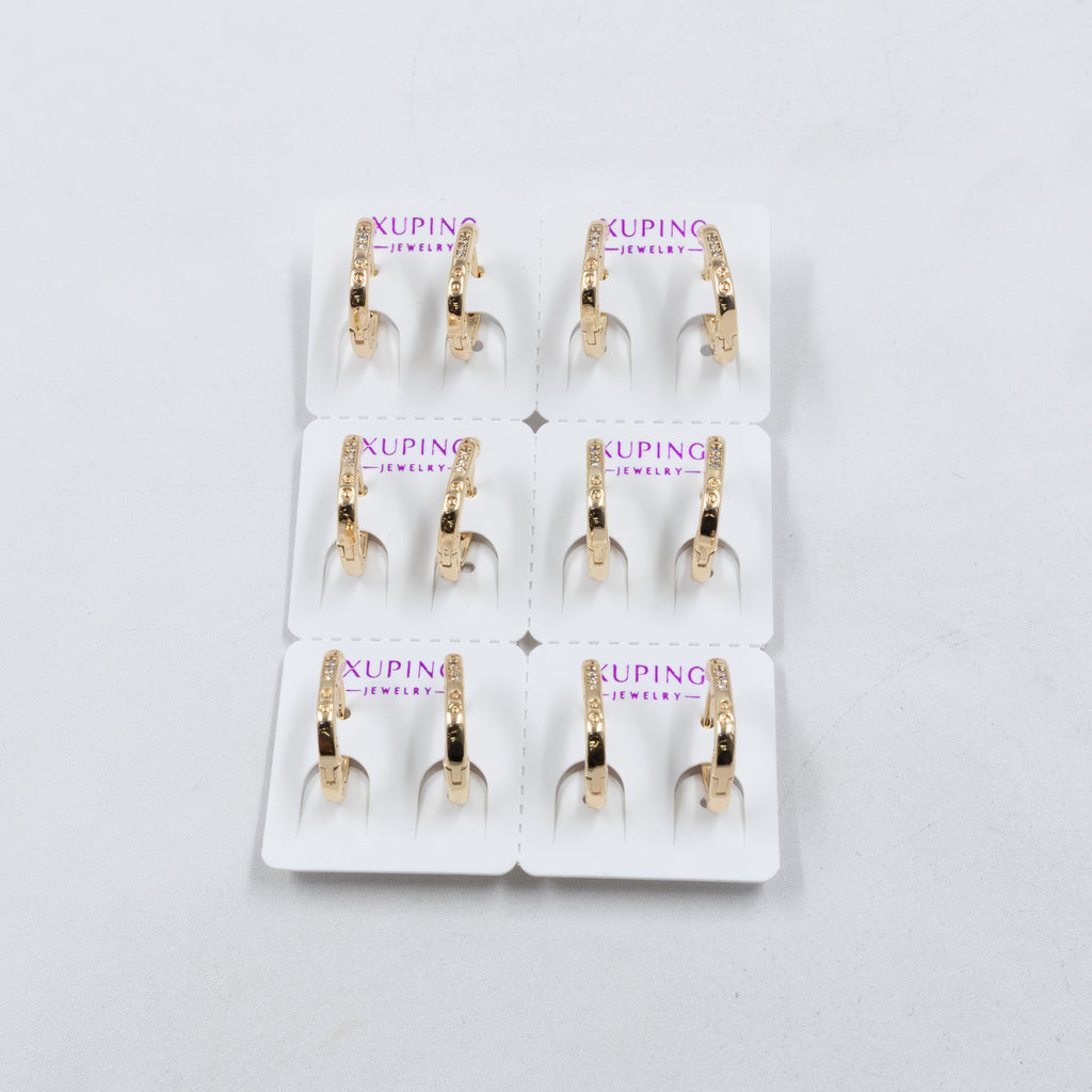 Paquete de 6 pares de Aretes Xuping Dorado M21 Oro Laminado