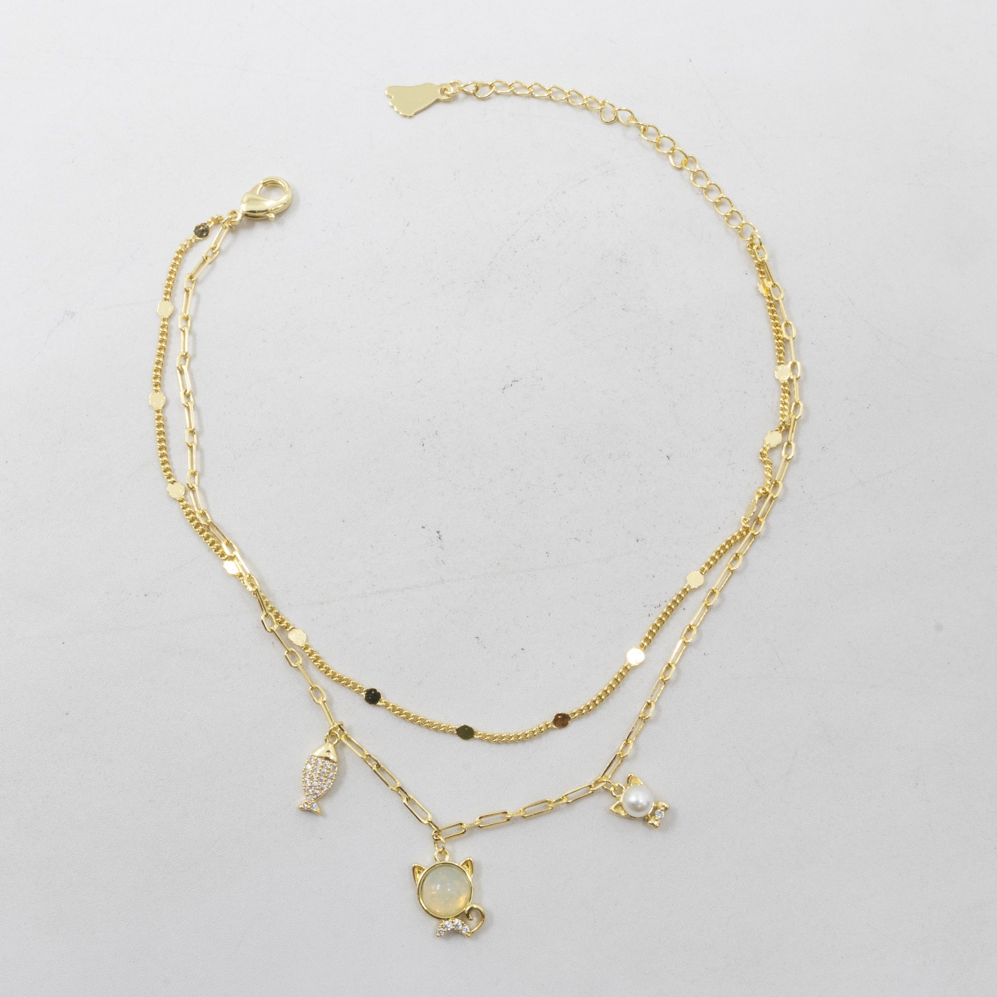 Tobilleras Doradas Ajustables M8 Oro Laminado