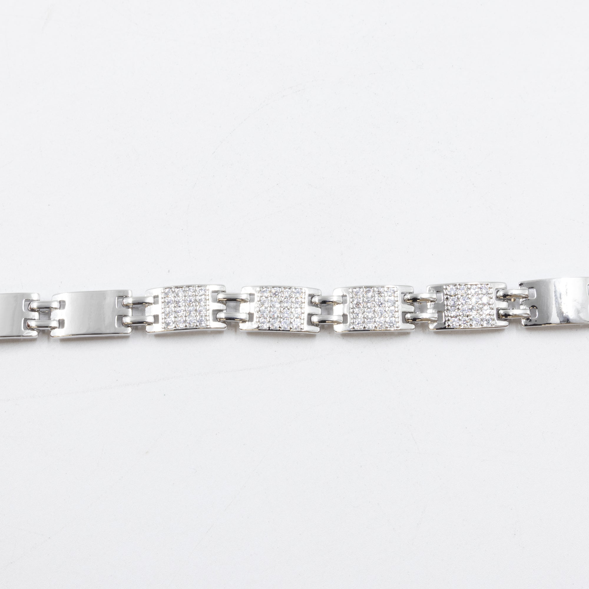 Cadenas de Pulseras Plateadas con Piedras M7 Oro Laminado
