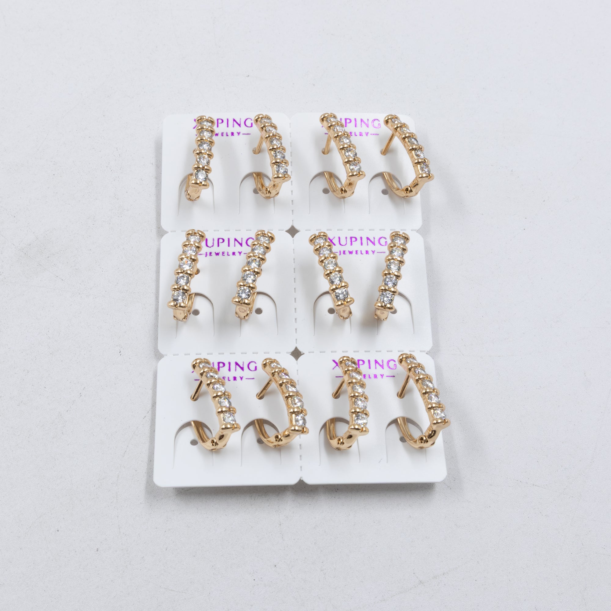 Paquete de 6 pares de Aretes Xuping Dorado M9 Oro Laminado