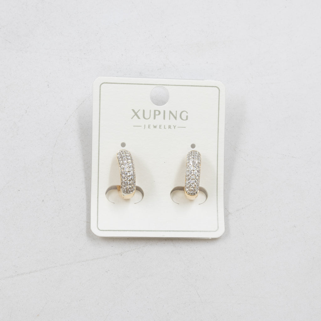 Aretes Dorados con Piedras Xuping M3 Oro Laminado