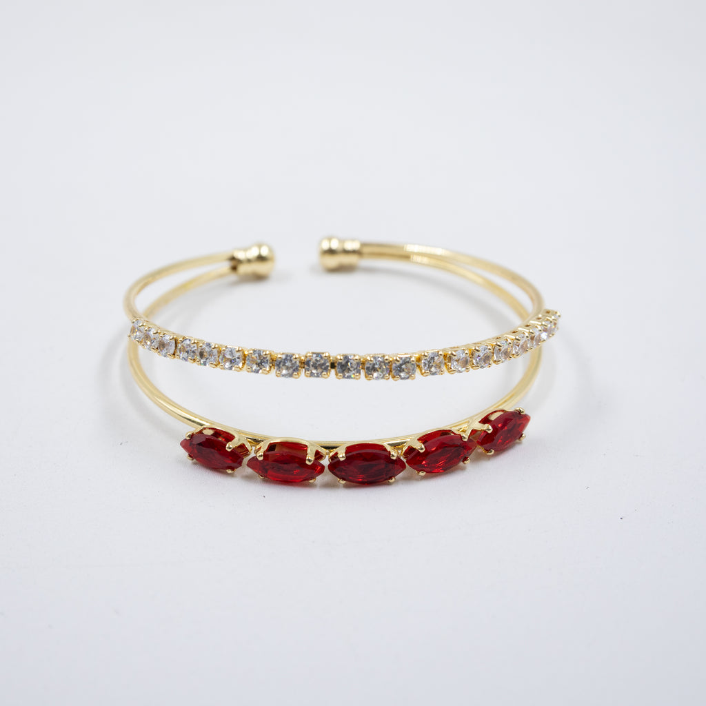 Pulsera dorada con piedras M2 Oro Laminado