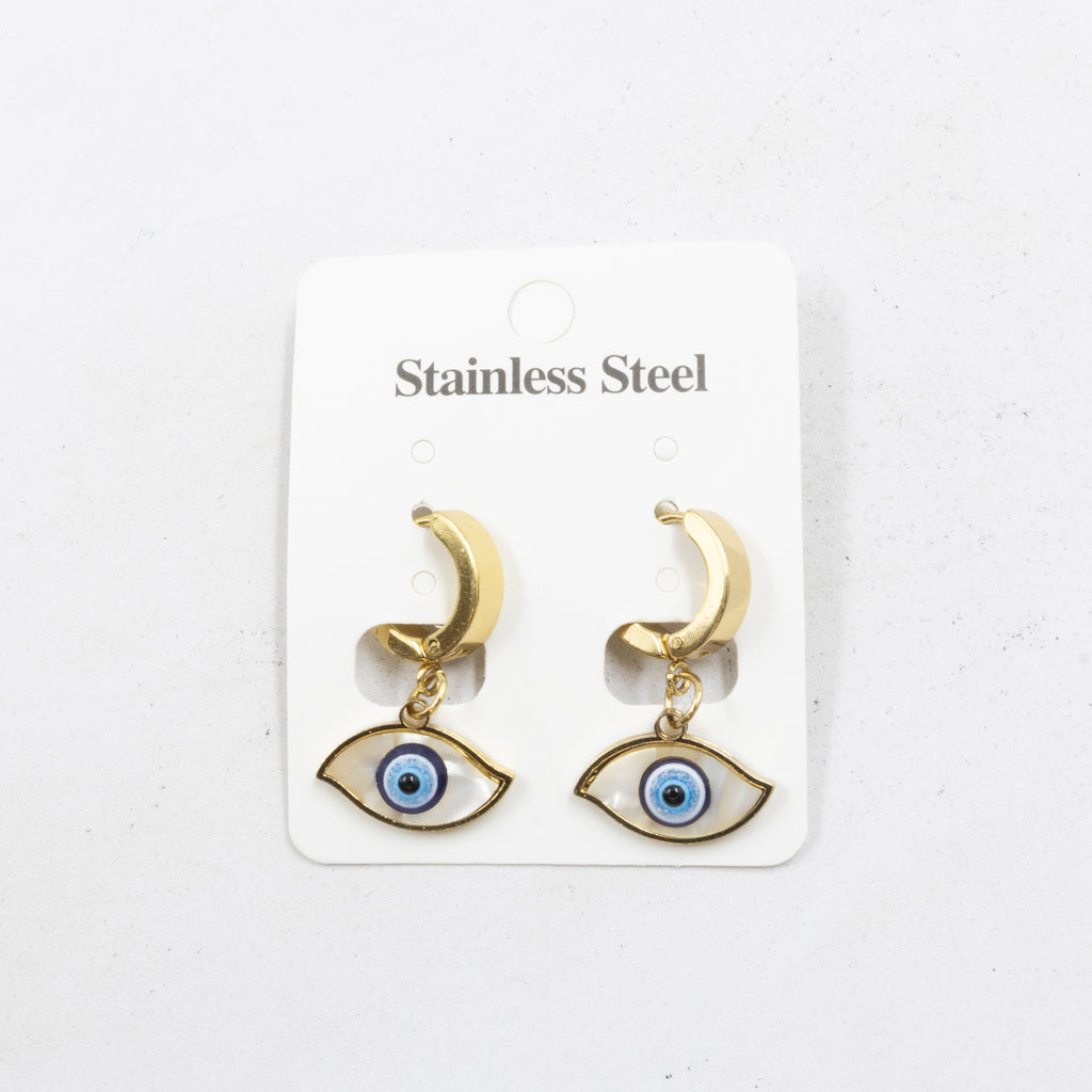 Aretes  Dorados de Ojo Turco M2 Oro Laminado