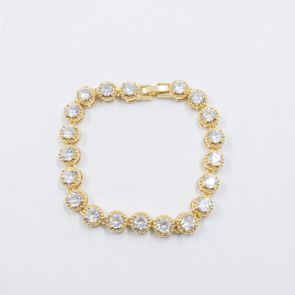 Cadenas de Pulseras Doradas con Piedras M2 Oro Laminado
