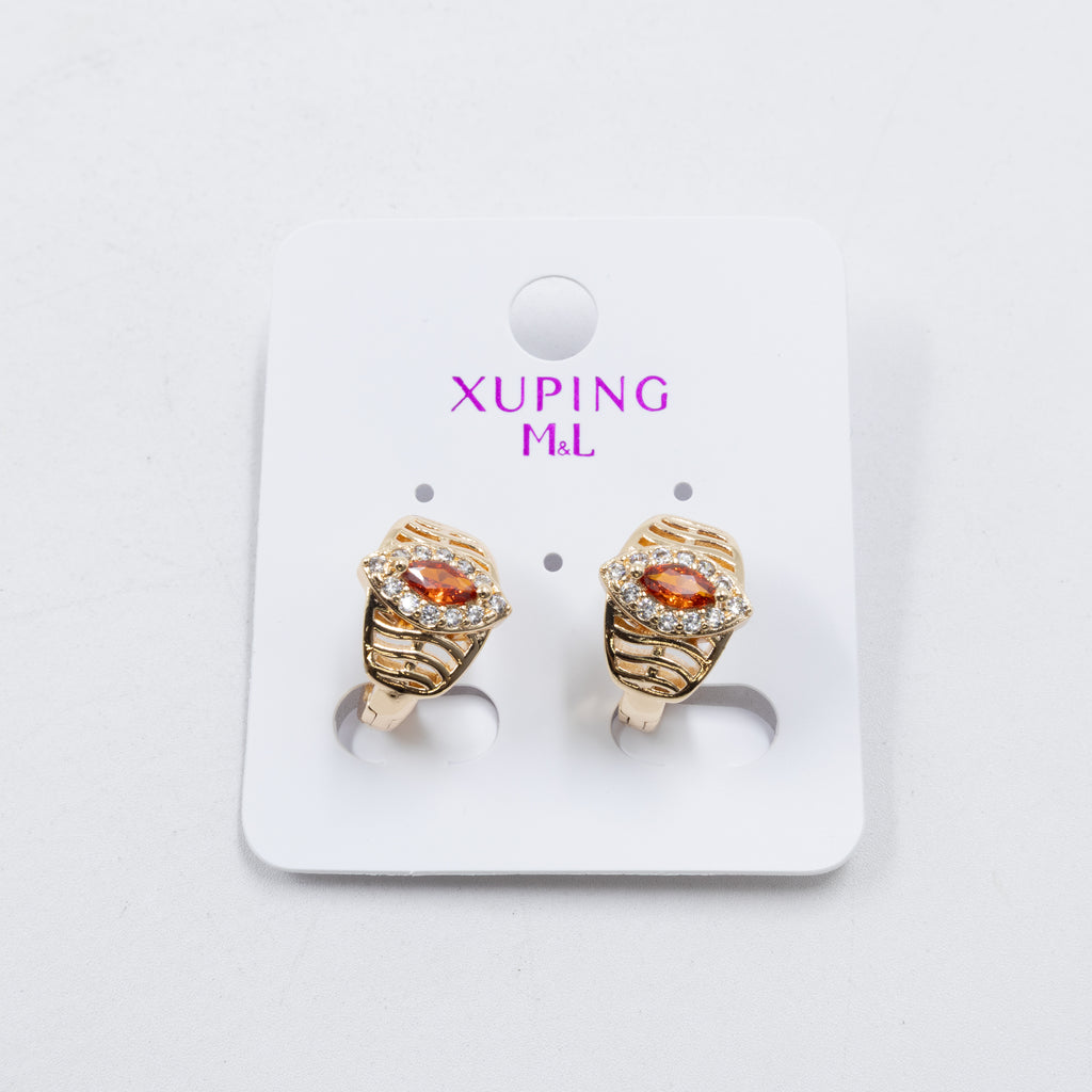 Aretes Dorados Xuping de Aro M3 Oro Laminado