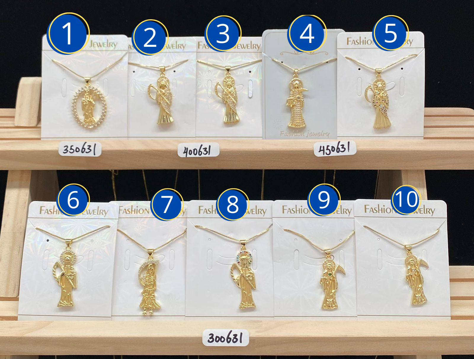 COLLARES RELIGISOS DORADOS M8 - Oro Laminado