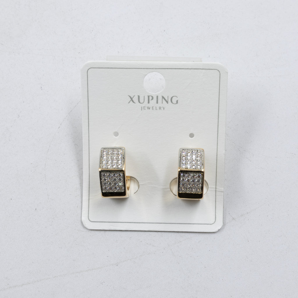 Aretes Dorados con Piedras Xuping M5 Oro Laminado