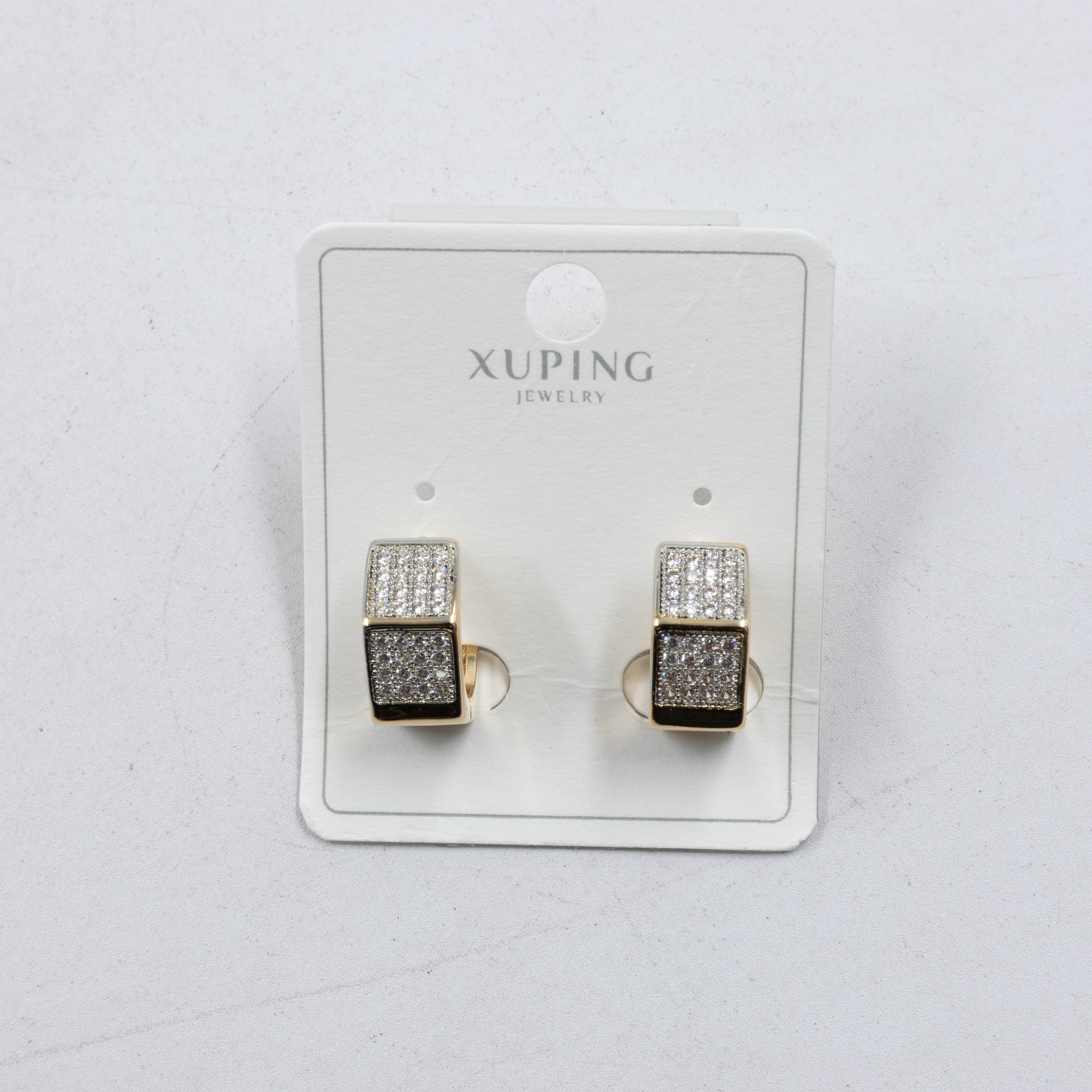 Aretes Dorados con Piedras Xuping M5 Oro Laminado