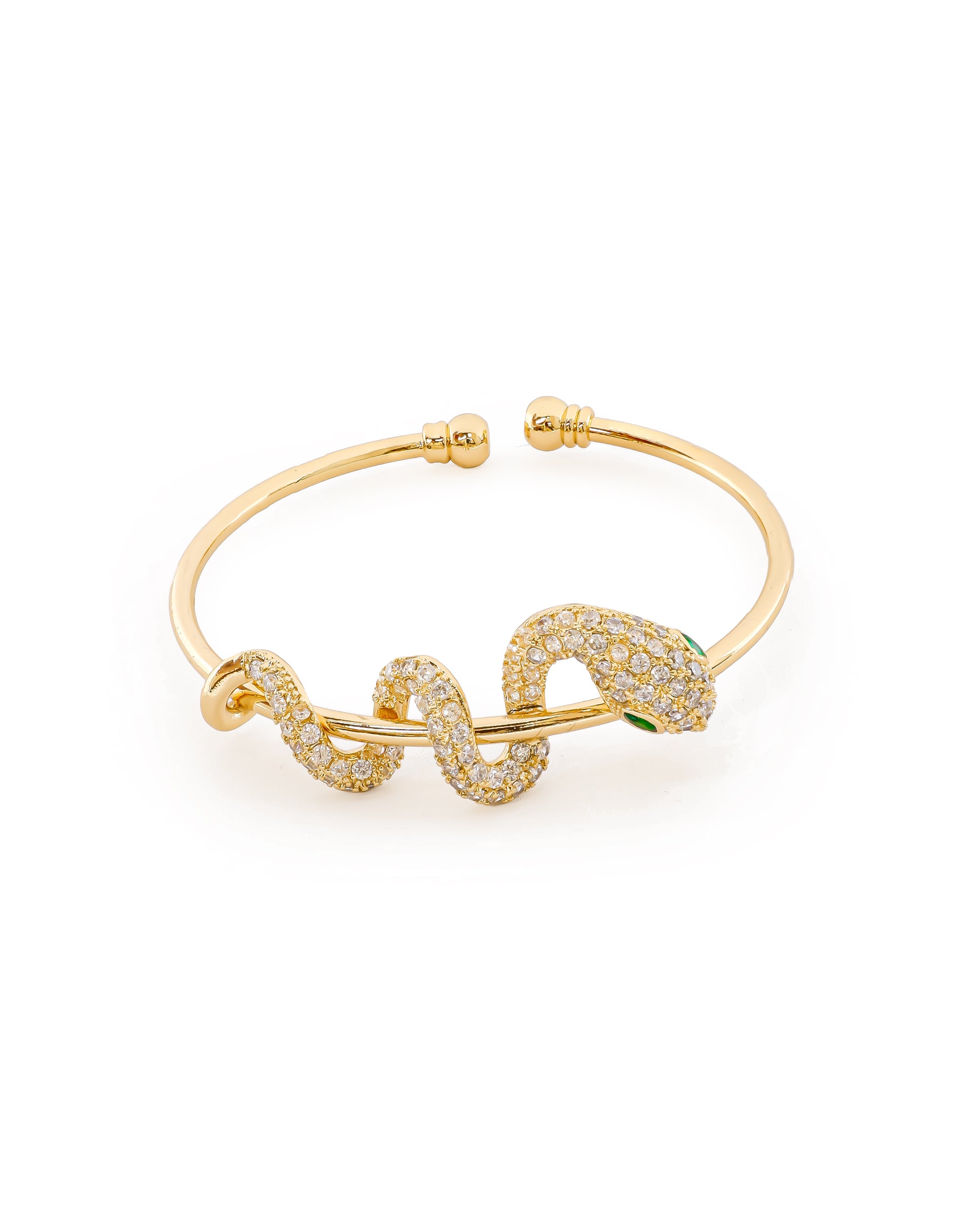 Brazalete Dorado con Piedras M6 Oro Laminado