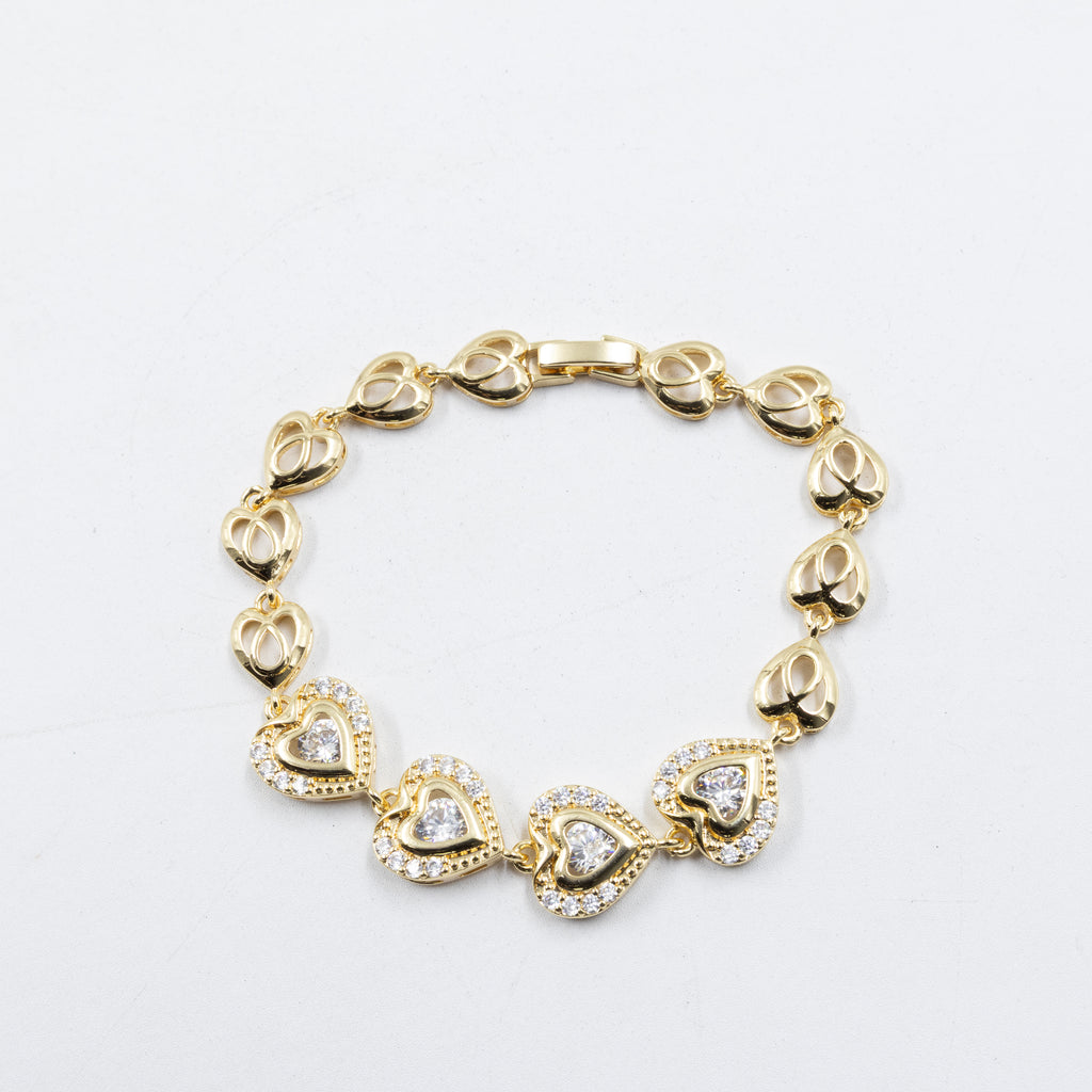 Cadenas de Pulseras Doradas con Piedras M5 Oro Laminado