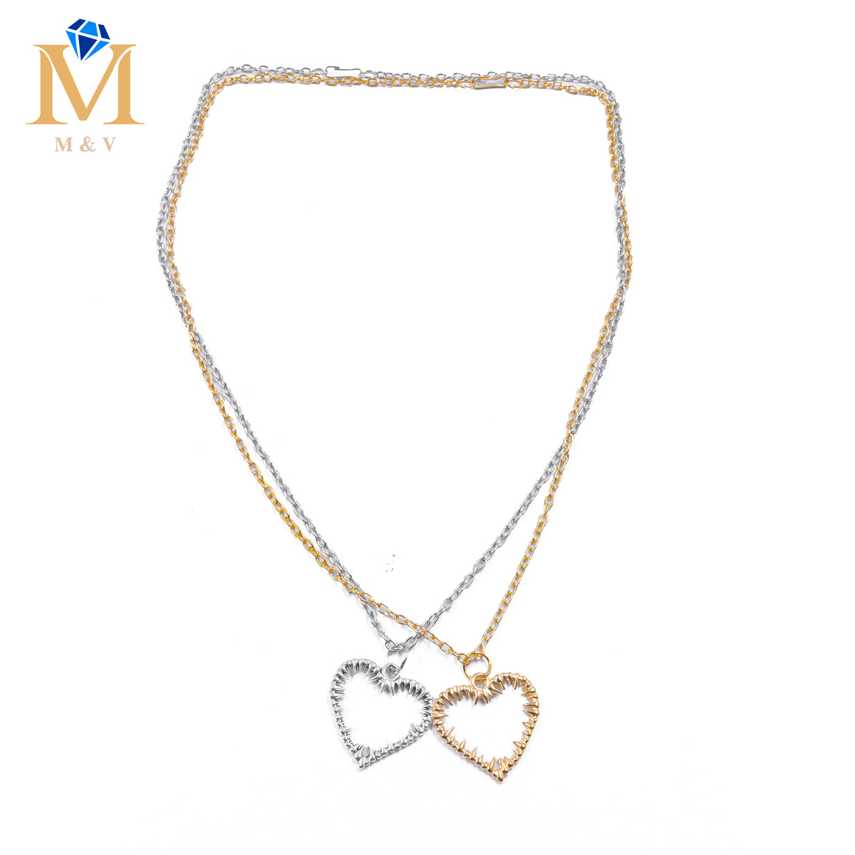 Collares en Pareja de corazón M7 Acero Inoxidable