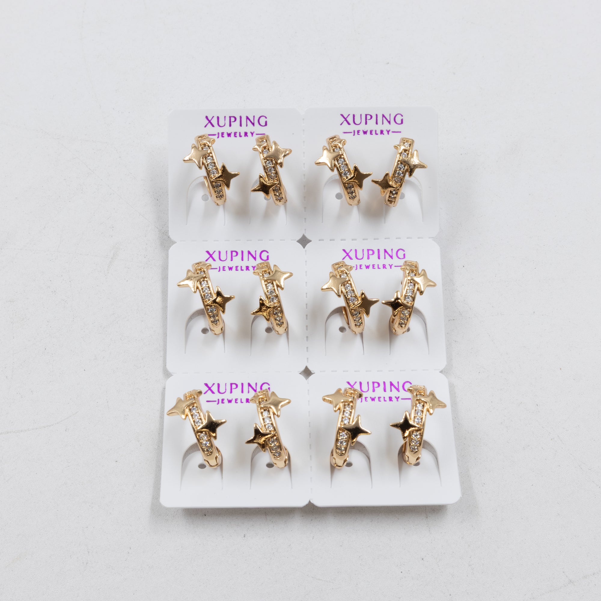 Paquete de 6 pares de Aretes Xuping Dorado M3 Oro Laminado
