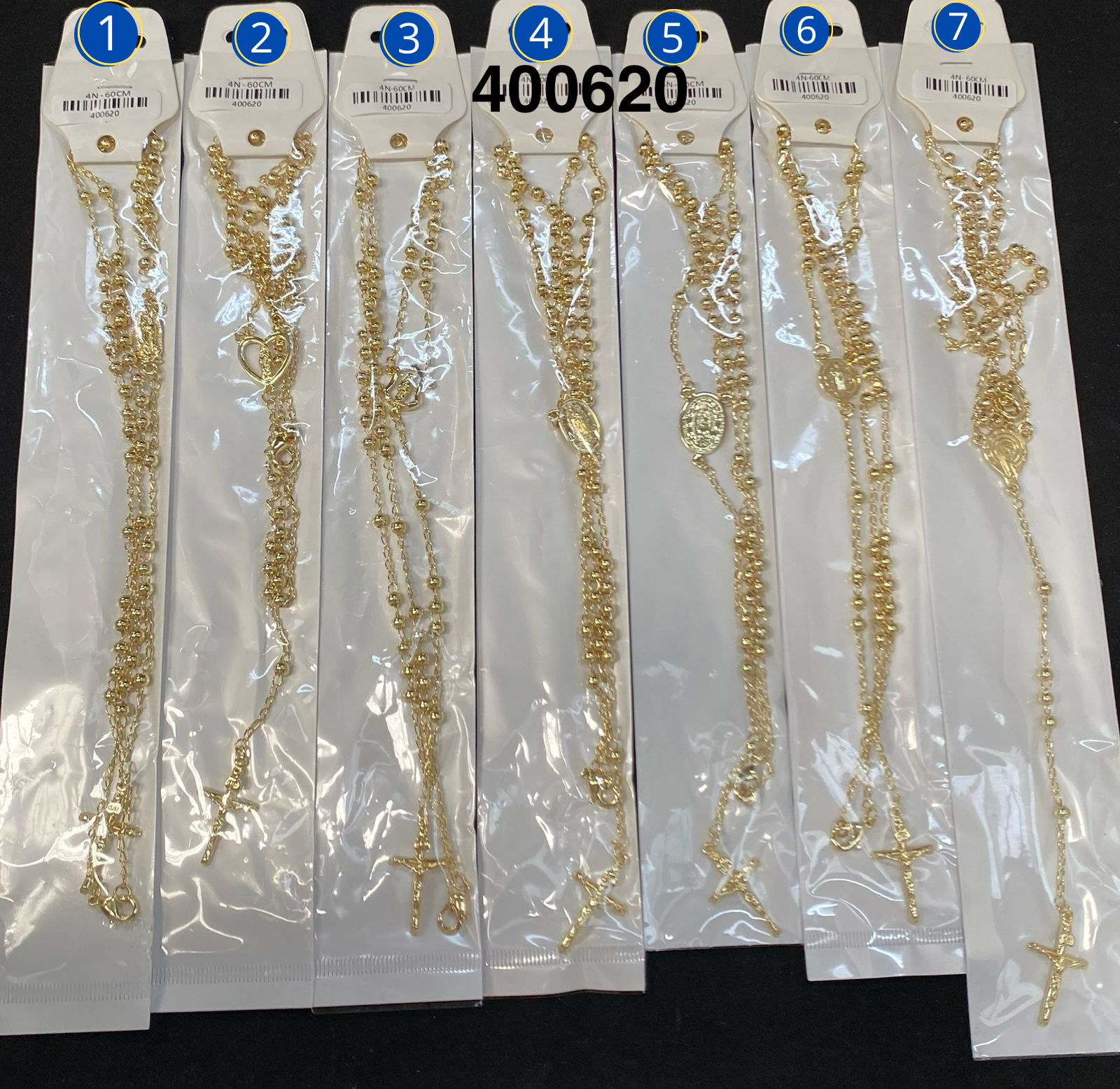 ROSARIOS DORADOS de 60 CM M4 - Oro Laminado