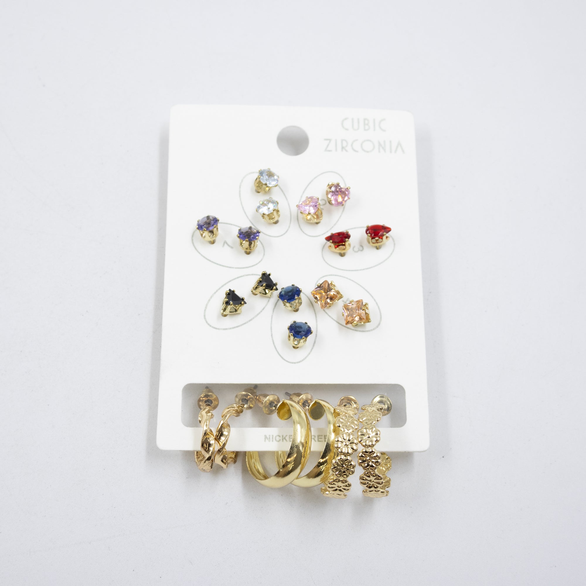 Paquete de 10 pares de aretes M1 Oro Laminado