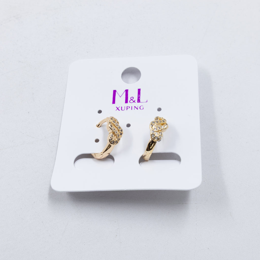 Aretes Dorados Xuping de Poste M4 Oro Laminado