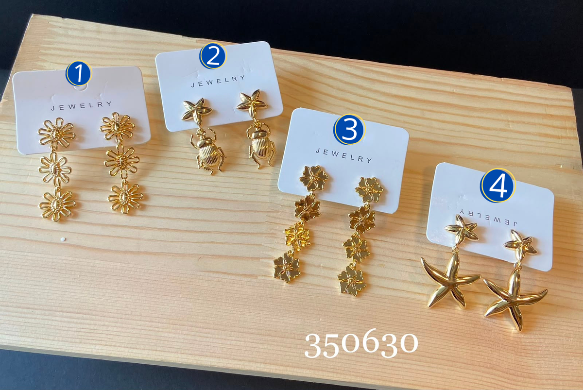 [12/SEPTIEMBRE/26] Aretes Dorados de poste M4 Oro Laminado