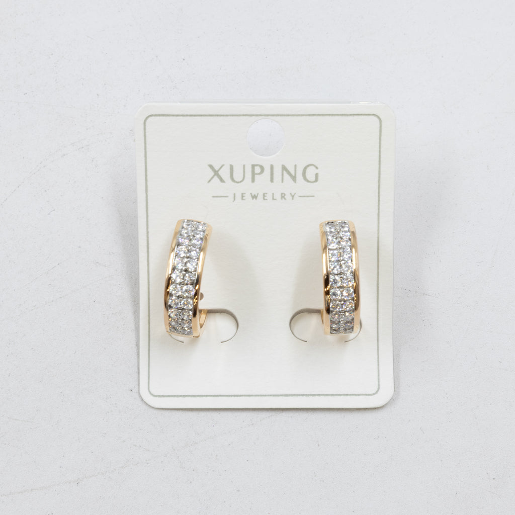 Aretes Dorados con Piedras Xuping M2 Oro Laminado