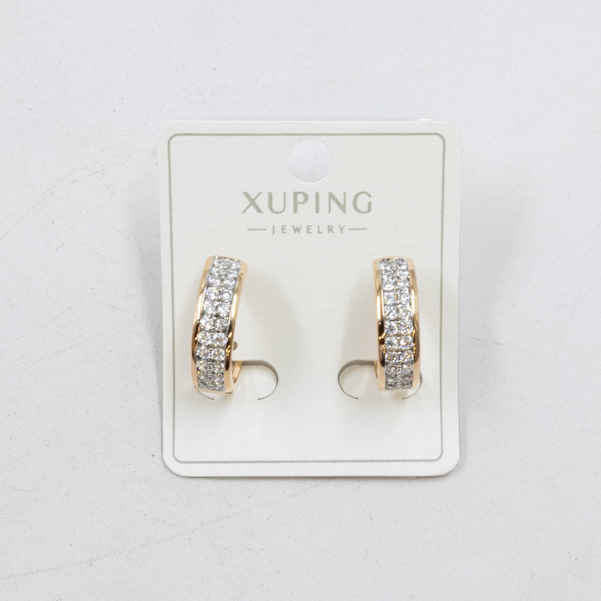 Aretes Dorados con Piedras Xuping M2 Oro Laminado