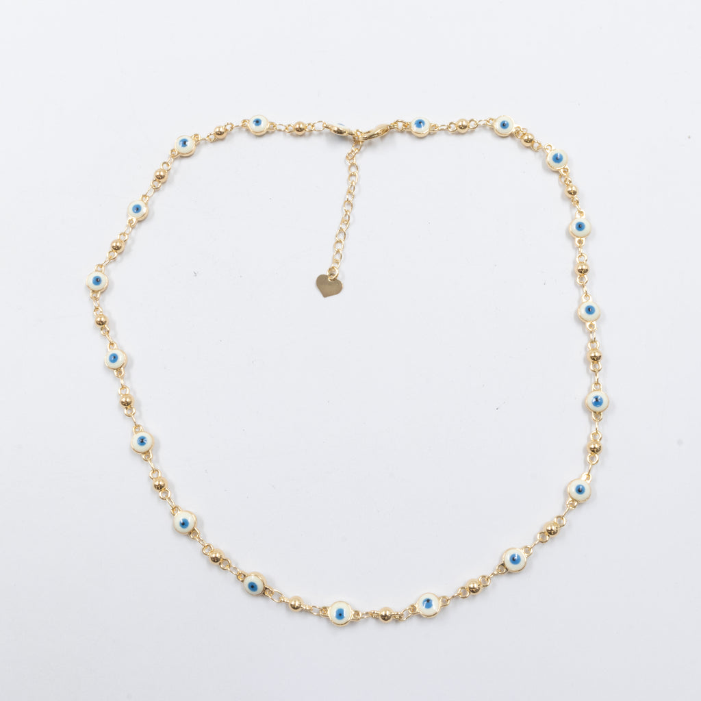Collar Dorado de Ojo Turco M2 Oro Laminado