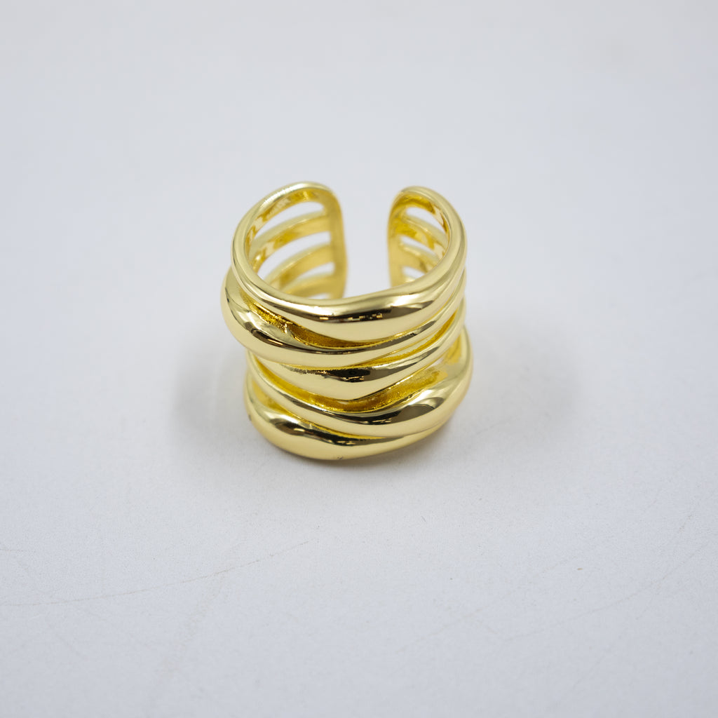 Anillos Dorados Ajustables Chunkys M1 Oro Laminado