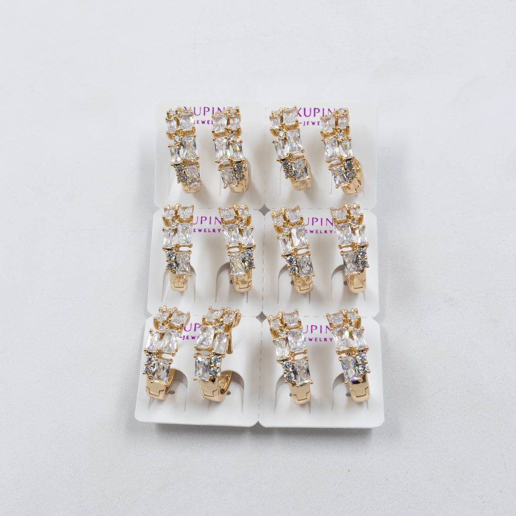 Paquete de 6 pares de Aretes Xuping Dorado M24 Oro Laminado