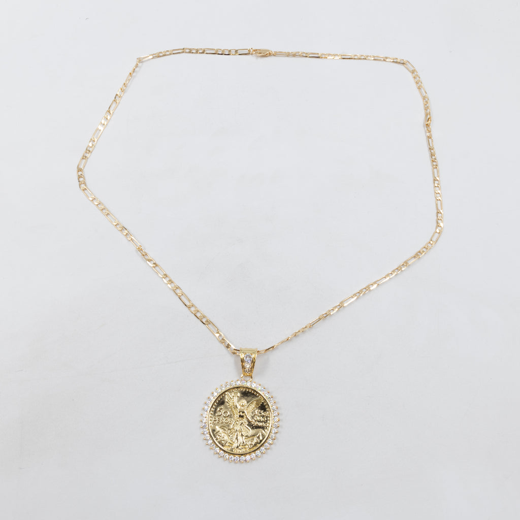 Collar con Dije Religioso Dorado M2 Oro Laminado
