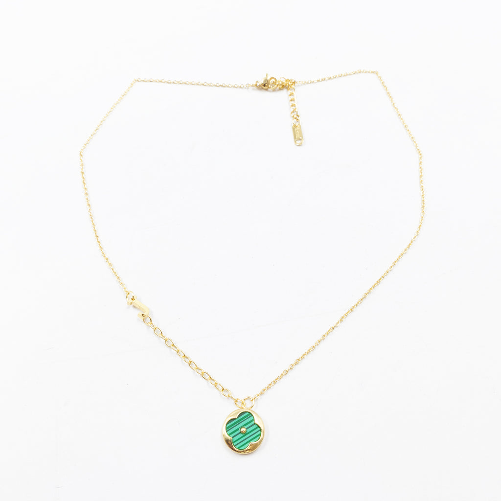Collares Dorados con dijes de letra G,I,J y dije de Trebol M3 Oro Laminado