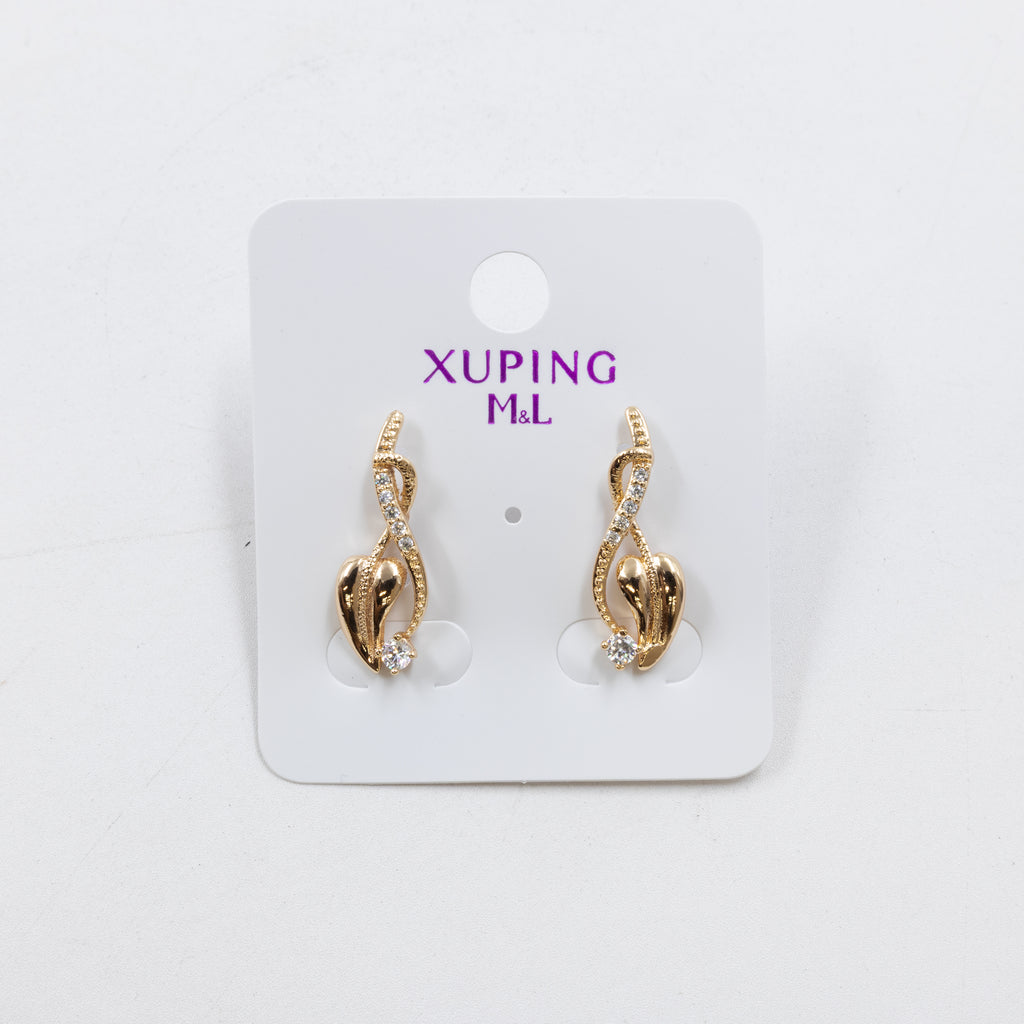 Aretes Dorados Xuping de poste M1 Oro Laminado