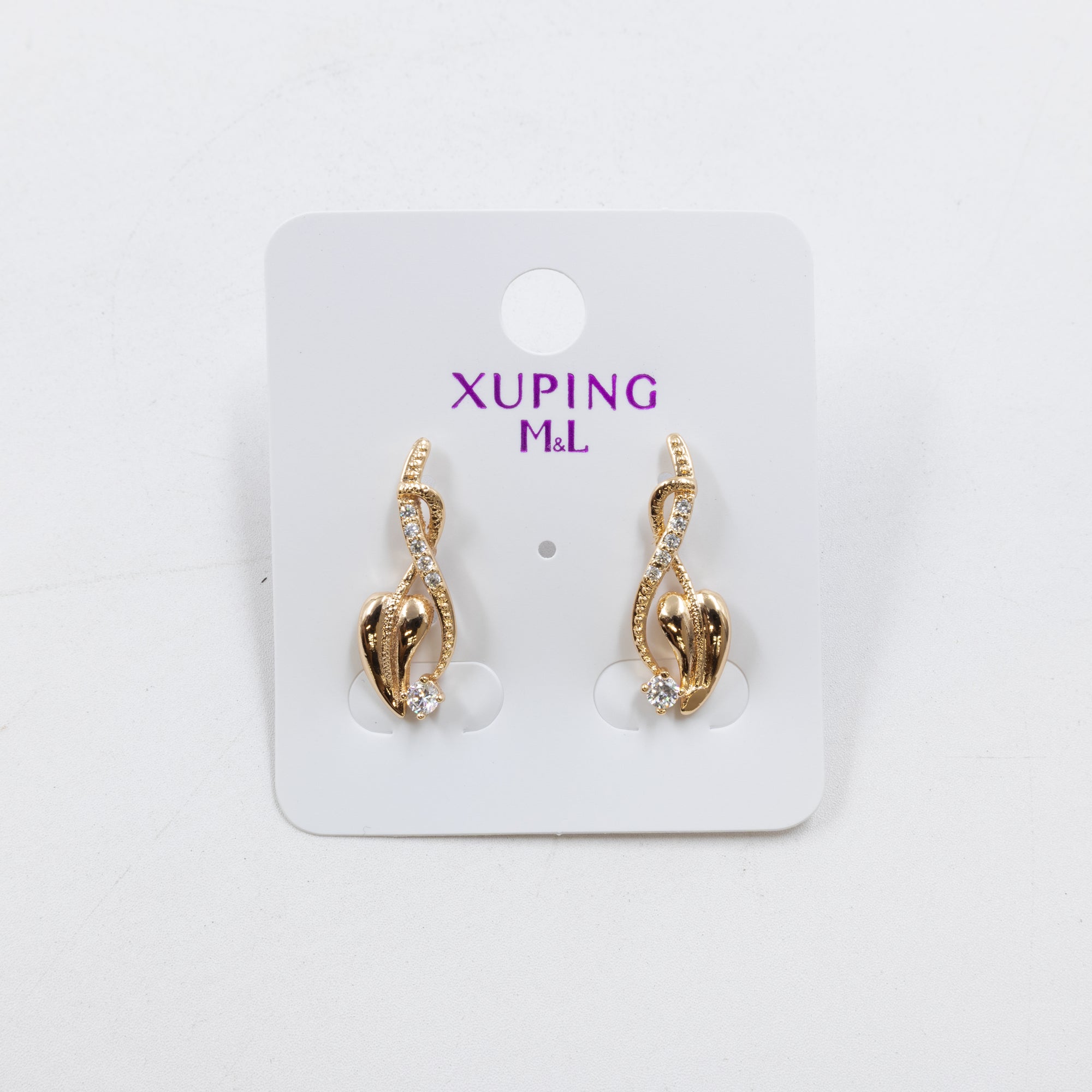 Aretes Dorados Xuping de poste M1 Oro Laminado