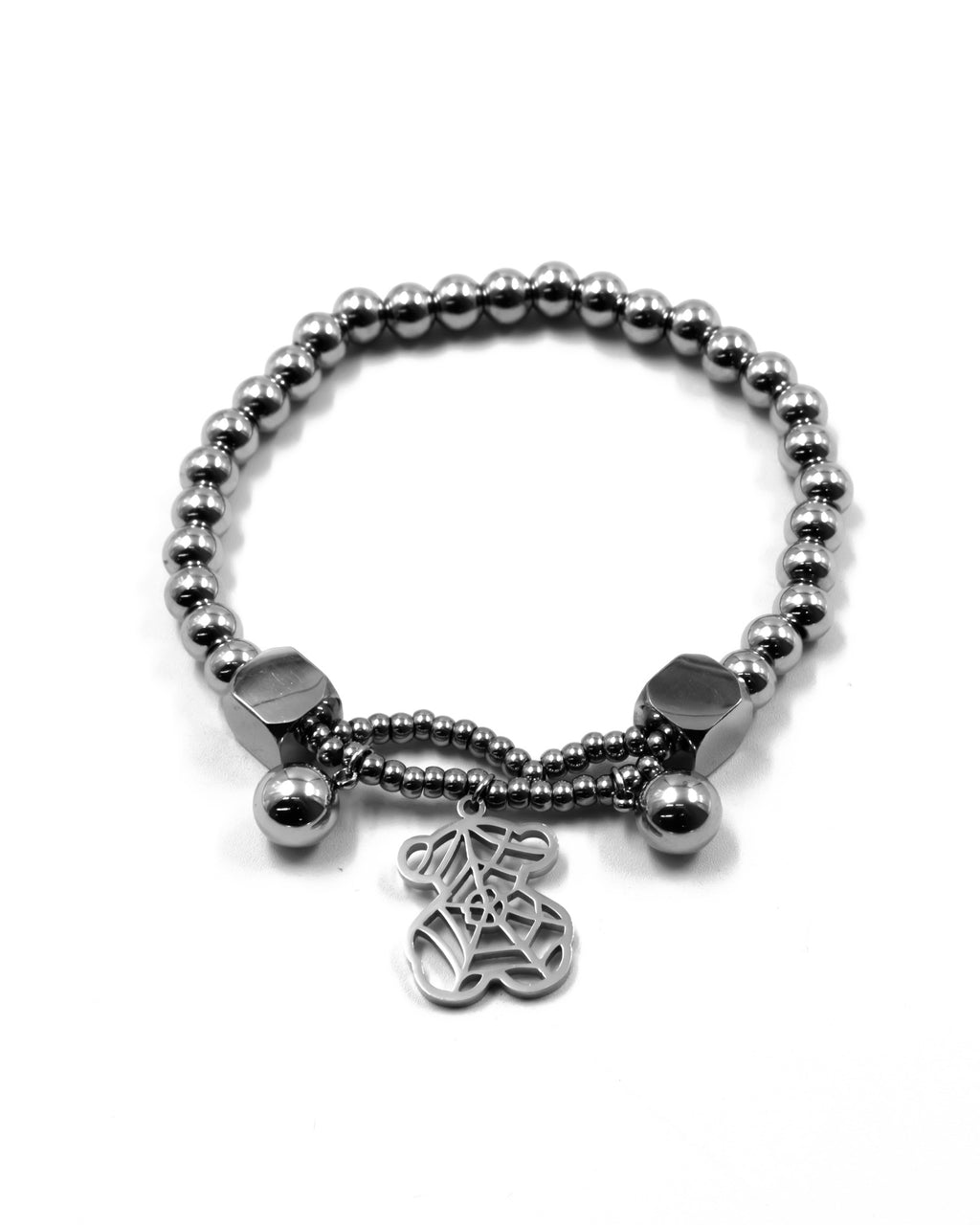 Pulsera de cuentas con dije de Oso - M2 Oro Laminado