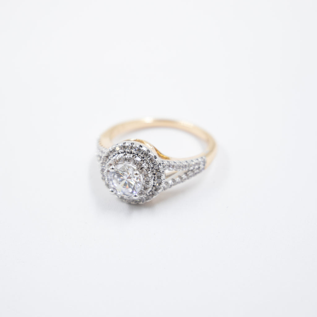 Anillos Dorados Xuping con Piedras M1 Oro Laminado