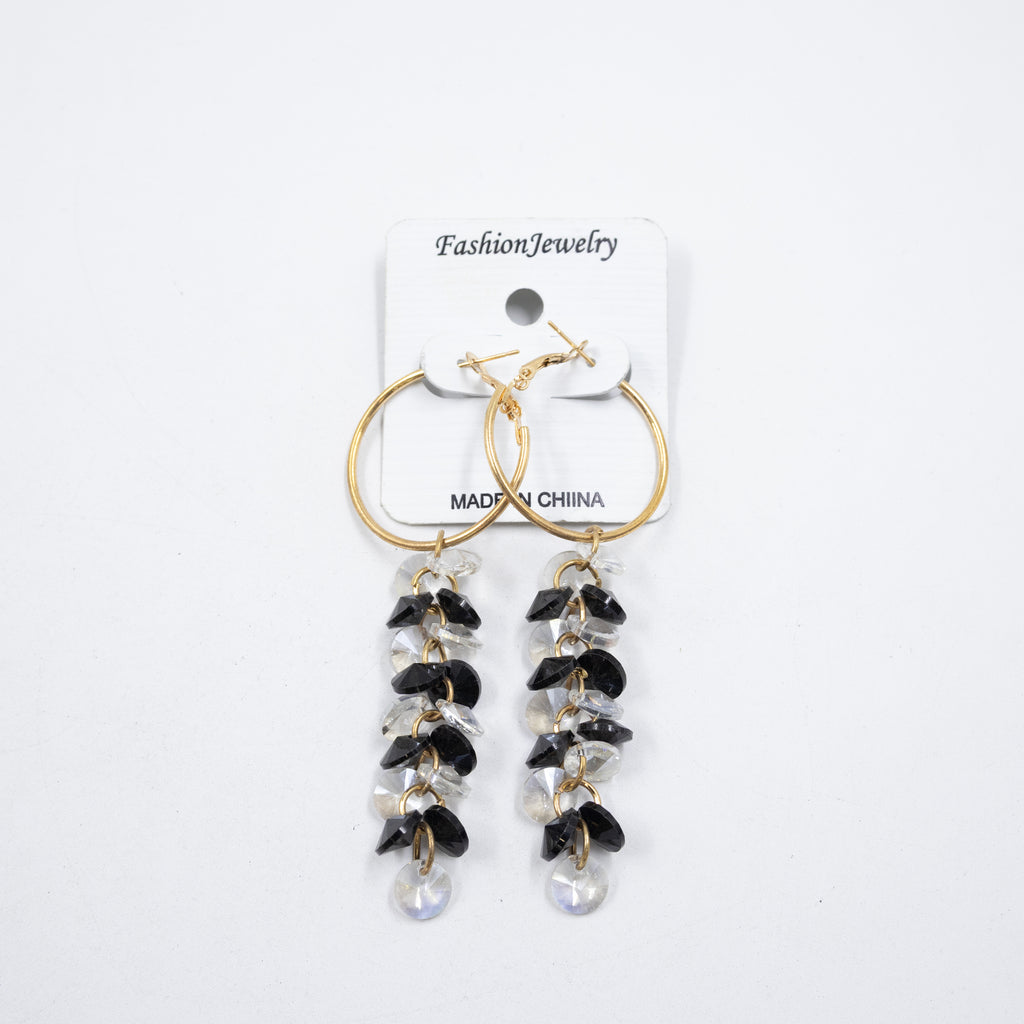 Aretes Largos de Piedras M1 Oro Laminado