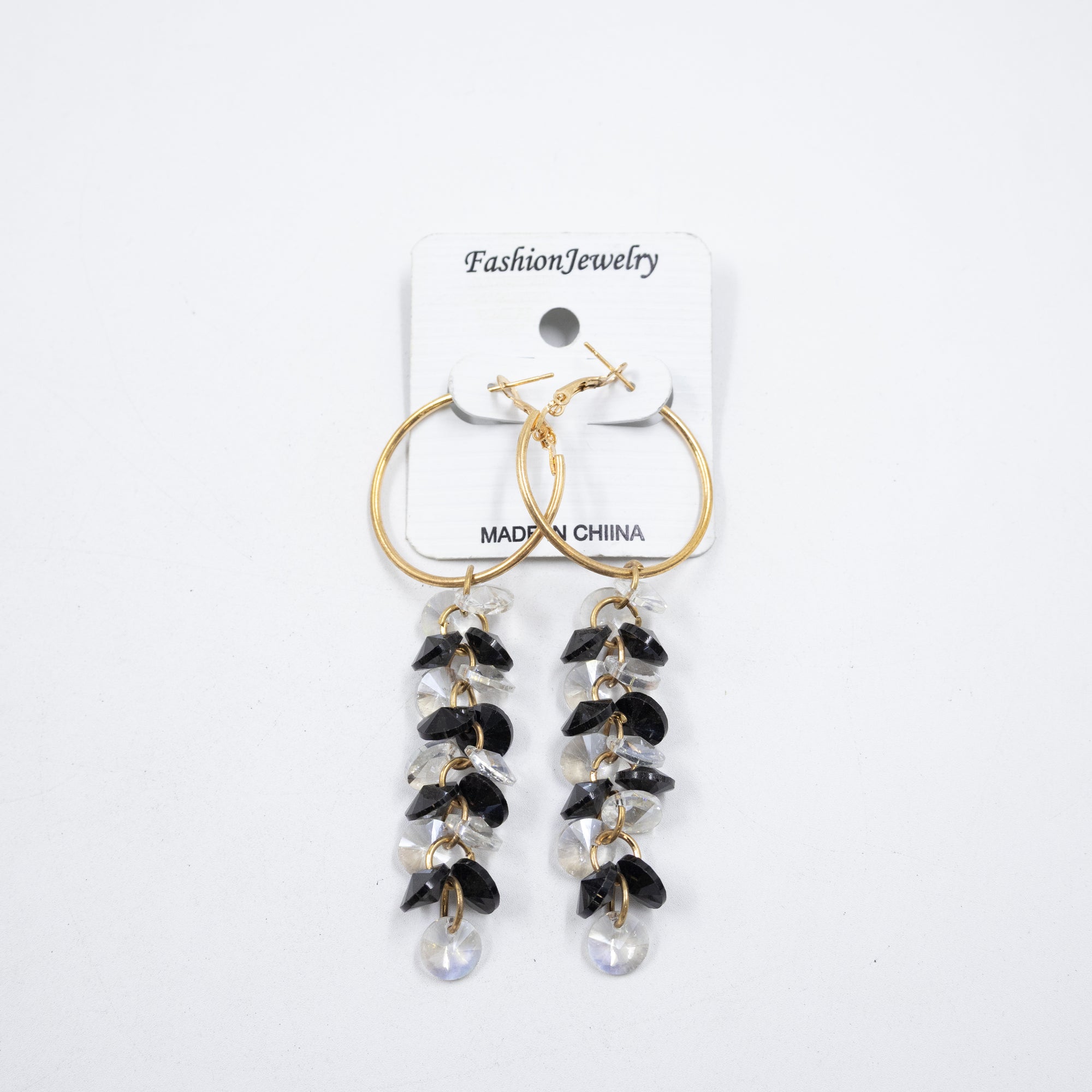 Aretes Largos de Piedras M1 Oro Laminado