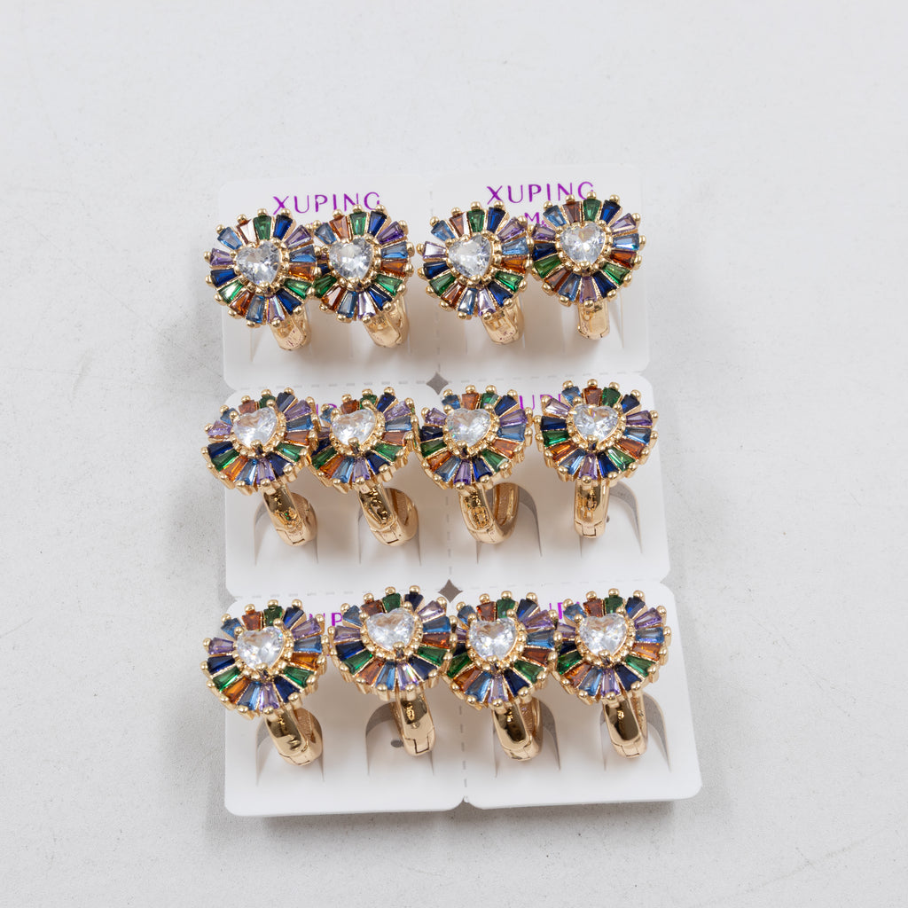 Paquete de 6 pares de Aretes Xuping Dorado M2 Oro Laminado