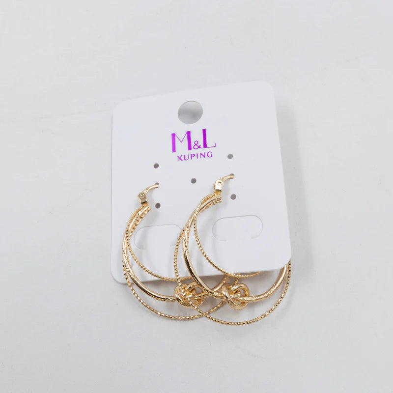 Aretes Dorados Xuping de poste M1 Oro Laminado